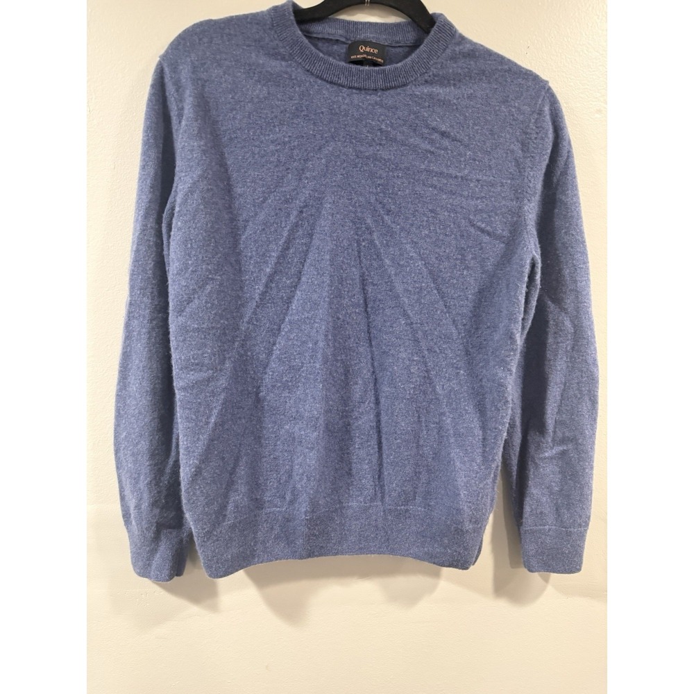 Quince Mongolian Cashmere Crewneck Sweater Blue Size L
